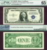1935-D $1 FR-1613N KG Block US small size silver certificate PMG GEM Uncirculated 65 EPQ