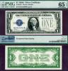 1928-A $1 FR-1601 US small size silver certificate blue seal PMG GEM-65EPQ
