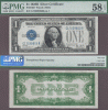 1928-B $1 FR-1602 US small size silver certificate PMG AU 58