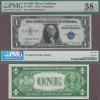 1935 $1 FR-1607* STAR US small size silver certificate PMG AU 58