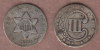1852 3 Cent Type 1 VG+